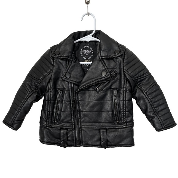 Jordan Craig Kids Legacy Edition Black Vegan Leather Moto Biker Jacket Size 3T - Picture 1 of 16
